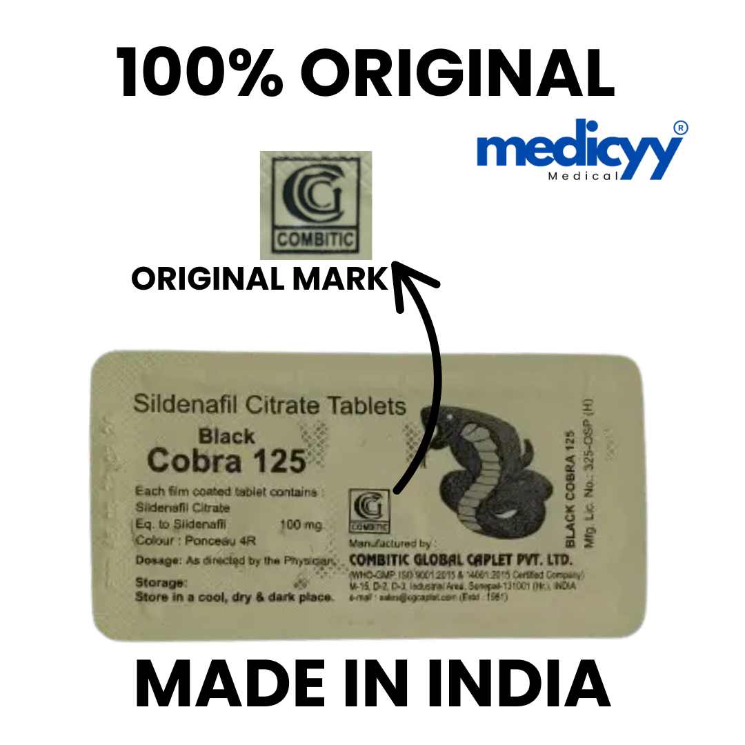 Black cobra 125Mg by Combitic Global Caplet Pvt Ltd (India). (20 Tablet)