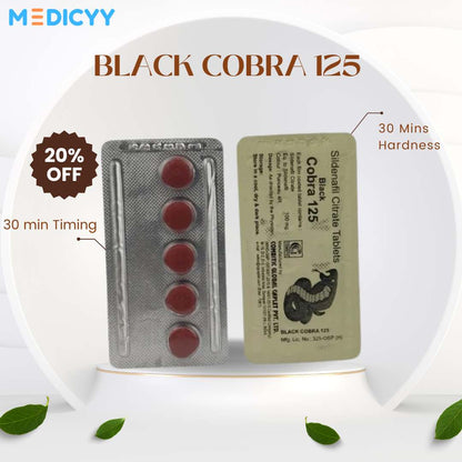 Black cobra 125Mg by Combitic Global Caplet Pvt Ltd (India). (20 Tablet)